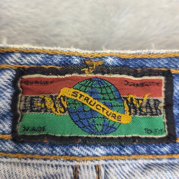 Vintage Structure Men's‎ Light Wash Denim Jeans Tag 36R 36x32 Made In USA - Picture 2 of 12